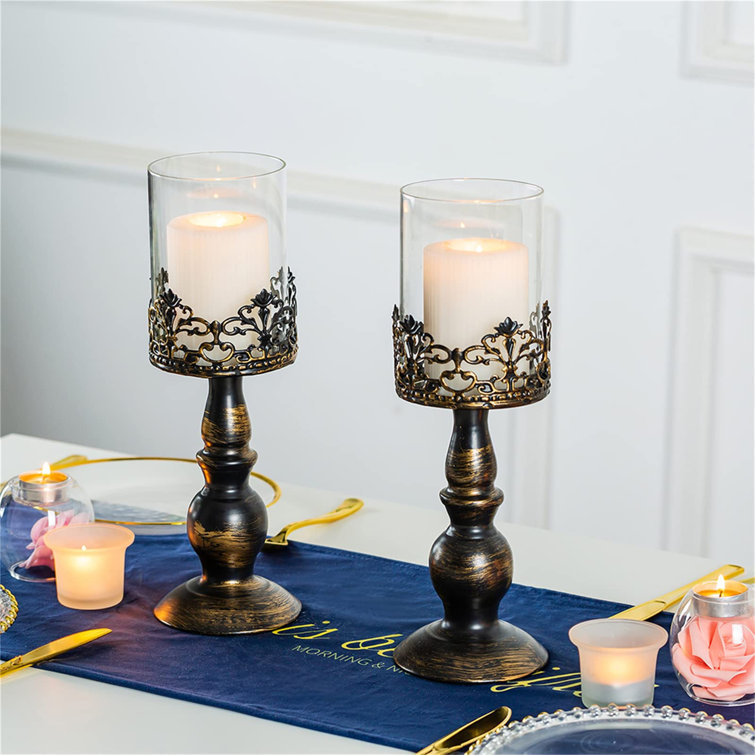 Marlow Home Co Piece Metal Tabletop Candlestick Set Wayfair Co Uk